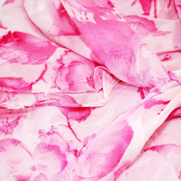 Pata Pink 100% Silk Scarf - Picture 3 of 3